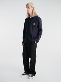 Palmes - Western Camp Collar Shirt in Navy