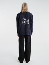 Palmes - Western Camp Collar Shirt in Navy