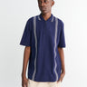 Palmes - Panel Zip Polo in Navy