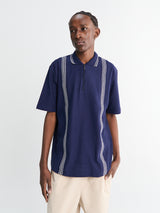 Palmes - Panel Zip Polo in Navy