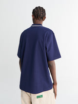 Palmes - Panel Zip Polo in Navy