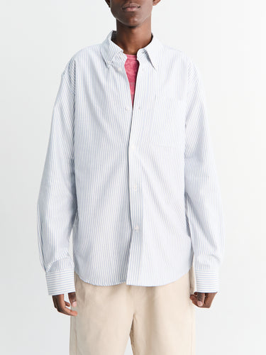 Palmes - Deuce Oxford Shirt in Light Blue Stripes