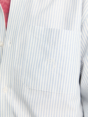Palmes - Deuce Oxford Shirt in Light Blue Stripes