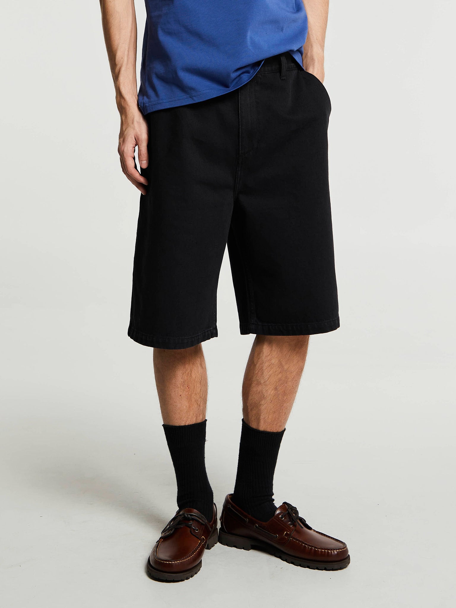 Palmes - Twill Patch Shorts in Black