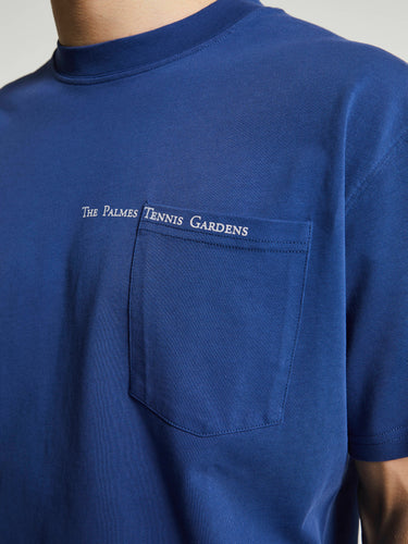 Palmes - Gardens Pocket T-Shirt in Blue