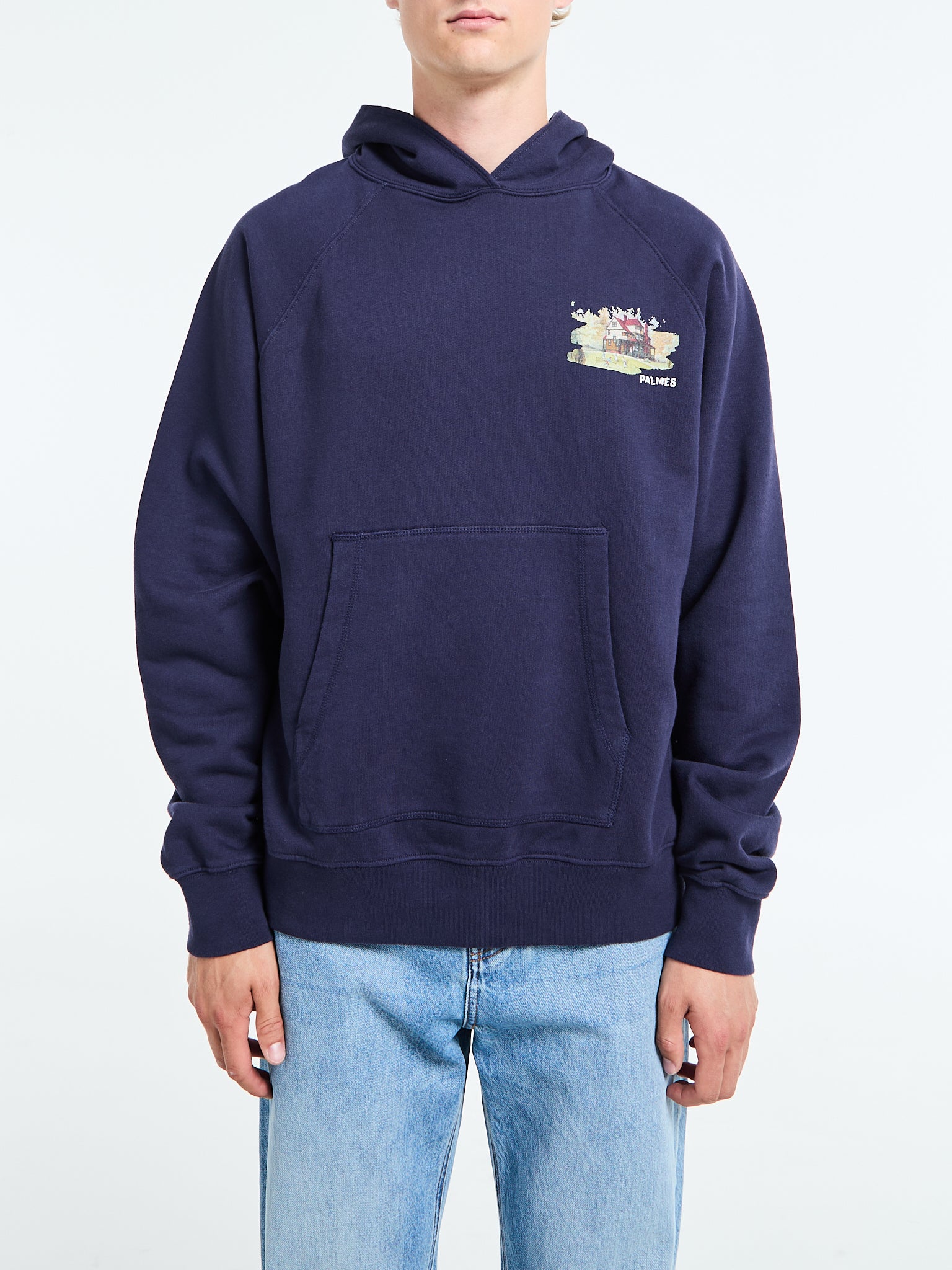 Palmes - Porch Hooded Sweatshirt in Dark Blue