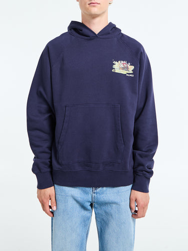 Palmes - Porch Hooded Sweatshirt in Dark Blue
