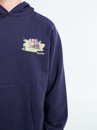 Palmes - Porch Hooded Sweatshirt in Dark Blue