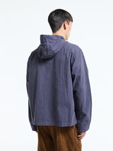 Palmes - Herringbone Hooded Jacket in Dark Blue