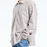 Palmes - Cotton Checkered Shirt in White and Brown