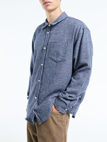 Palmes - Cotton Mouline Shirt in Blue