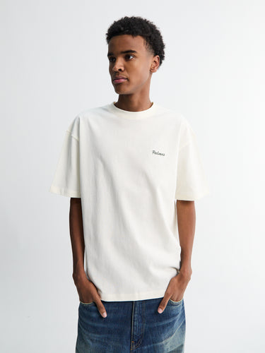 Palmes - Logo T-shirt in Off-White