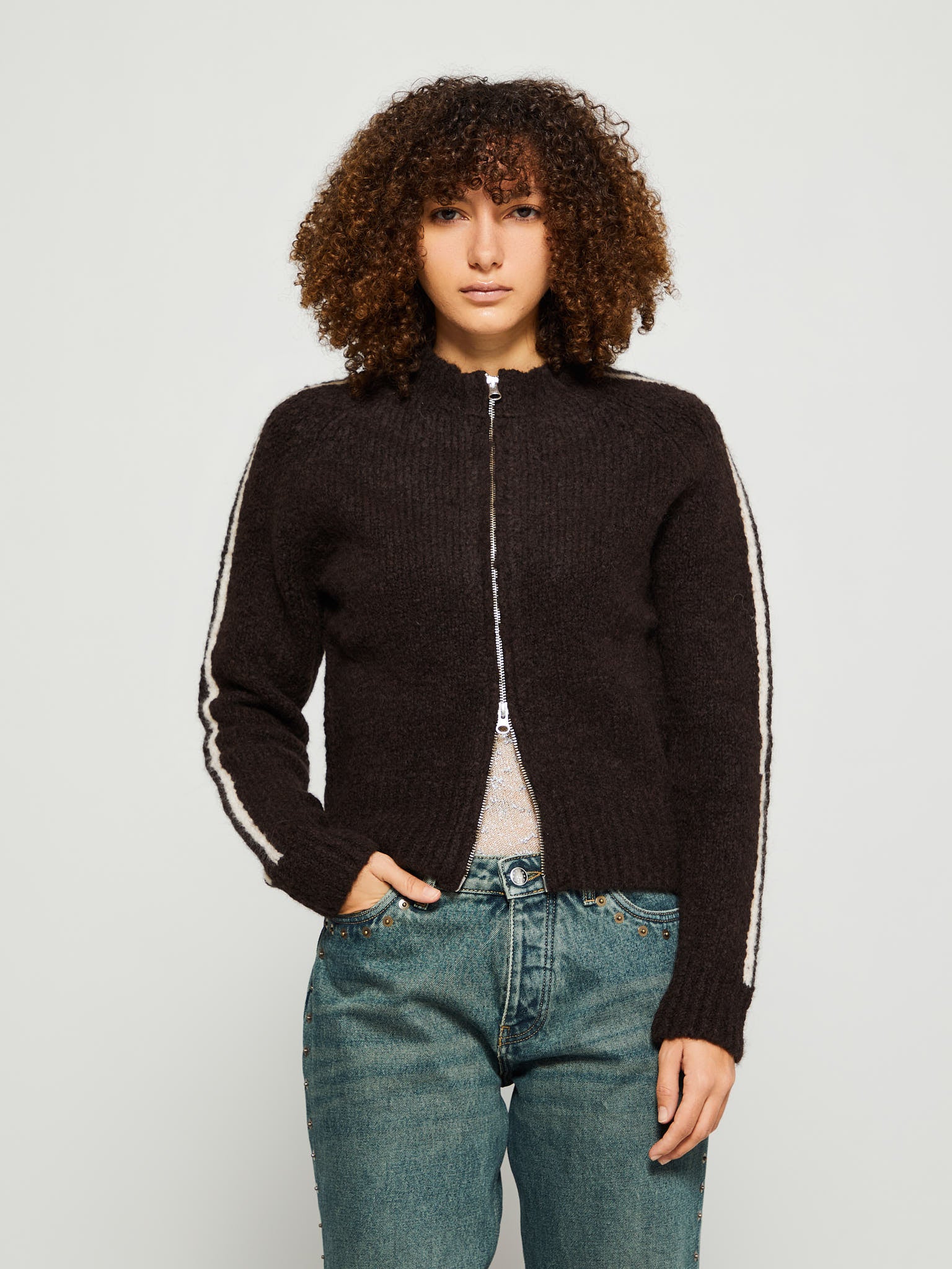 paloma wool - Grand Slam Zip Knit in Brown