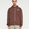 Palmes - Vichi Zip Hooded Sweatshirt in Brown
