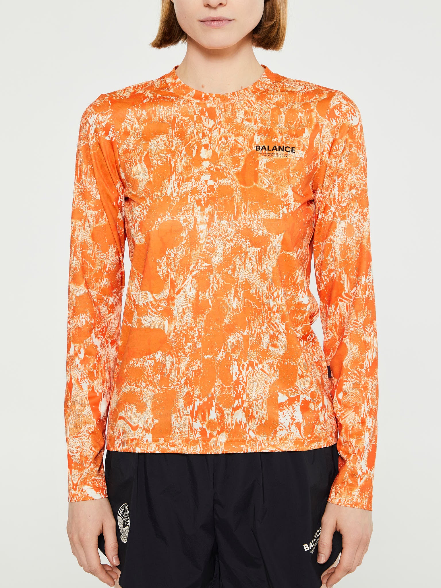 Pas Normal Studios - Women's Balance Long Sleeve T-Shirt in Orange AOP