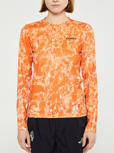 Pas Normal Studios - Women's Balance Long Sleeve T-Shirt in Orange AOP