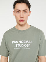 Pas Normal Studios - Off-Race Logo T-Shirt in Dark Celeste