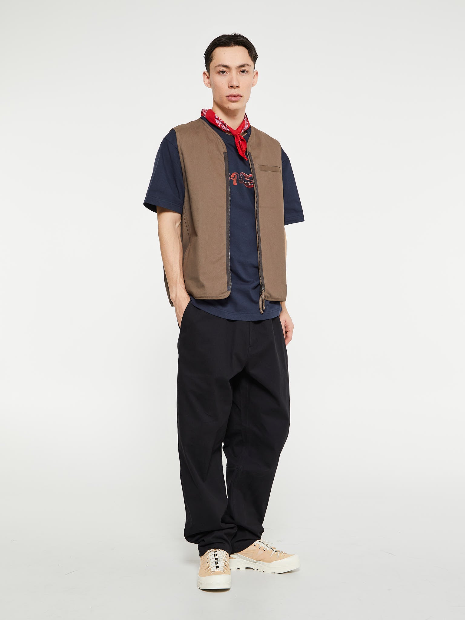 Off-Race Cotton Twill Pants in Black