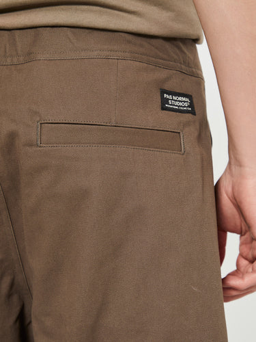 Pas Normal Studios - Off-Race Cotton Twill Shorts in Brown