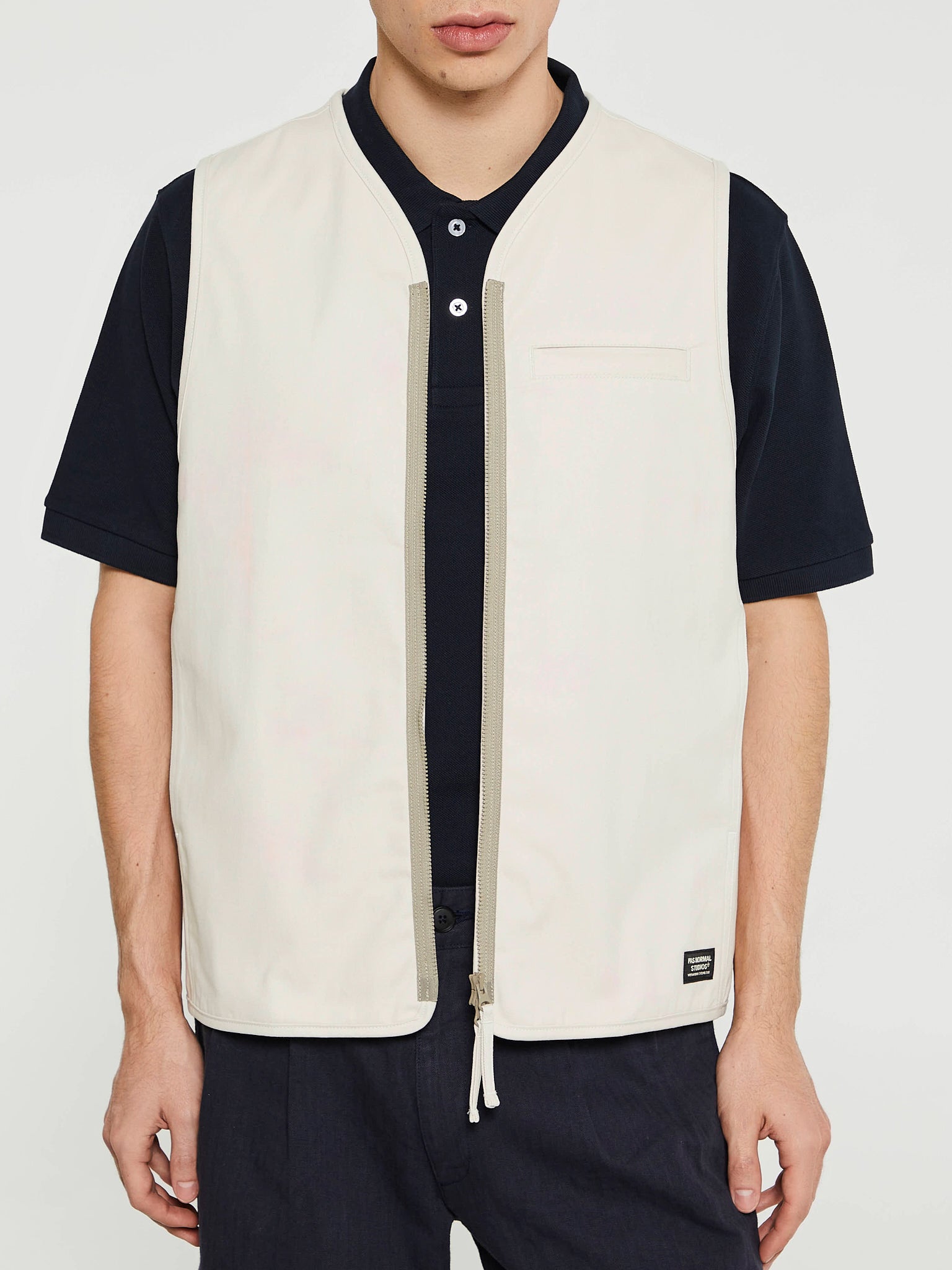 Pas Normal Studios - Off-Race Cotton Twill Vest in Limestone