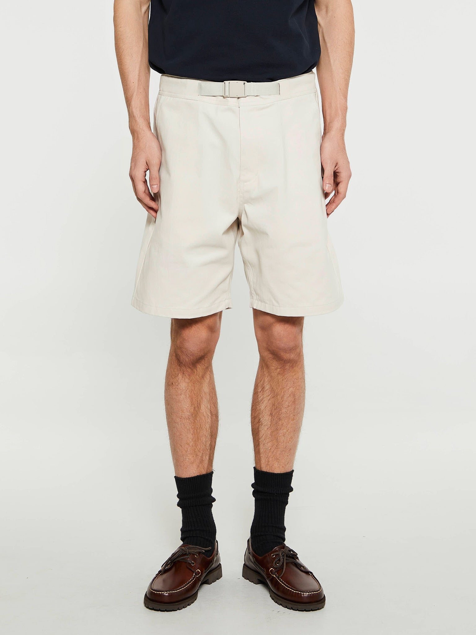 Pas Normal Studios - Off-Race Cotton Twill Shorts in Limestone