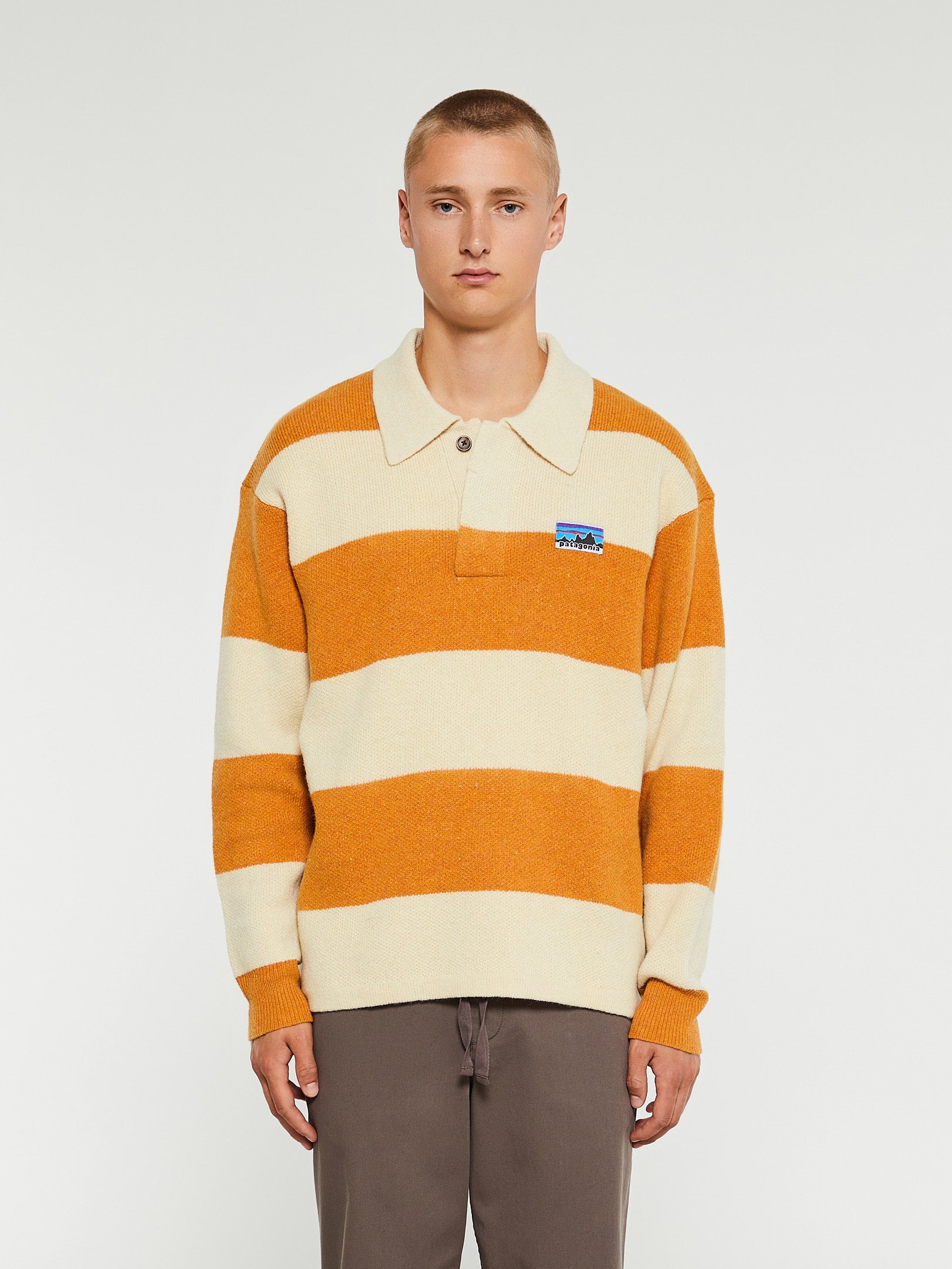 Patagonia - Recycled Wool-Blend Rugby Sweater in Dried Mango