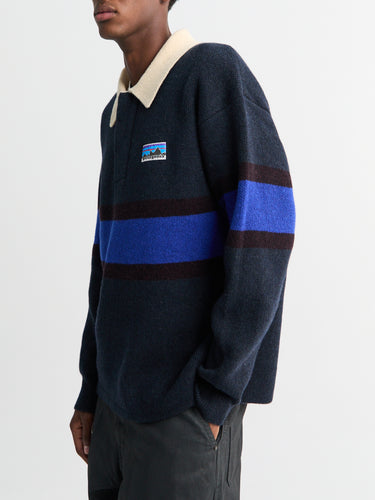 Patagonia - Recycled Wool-Blend Rugby Sweater in Sunken Blue
