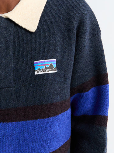 Patagonia - Recycled Wool-Blend Rugby Sweater in Sunken Blue