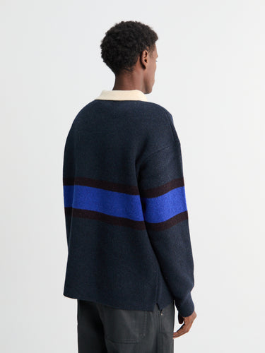 Patagonia - Recycled Wool-Blend Rugby Sweater in Sunken Blue