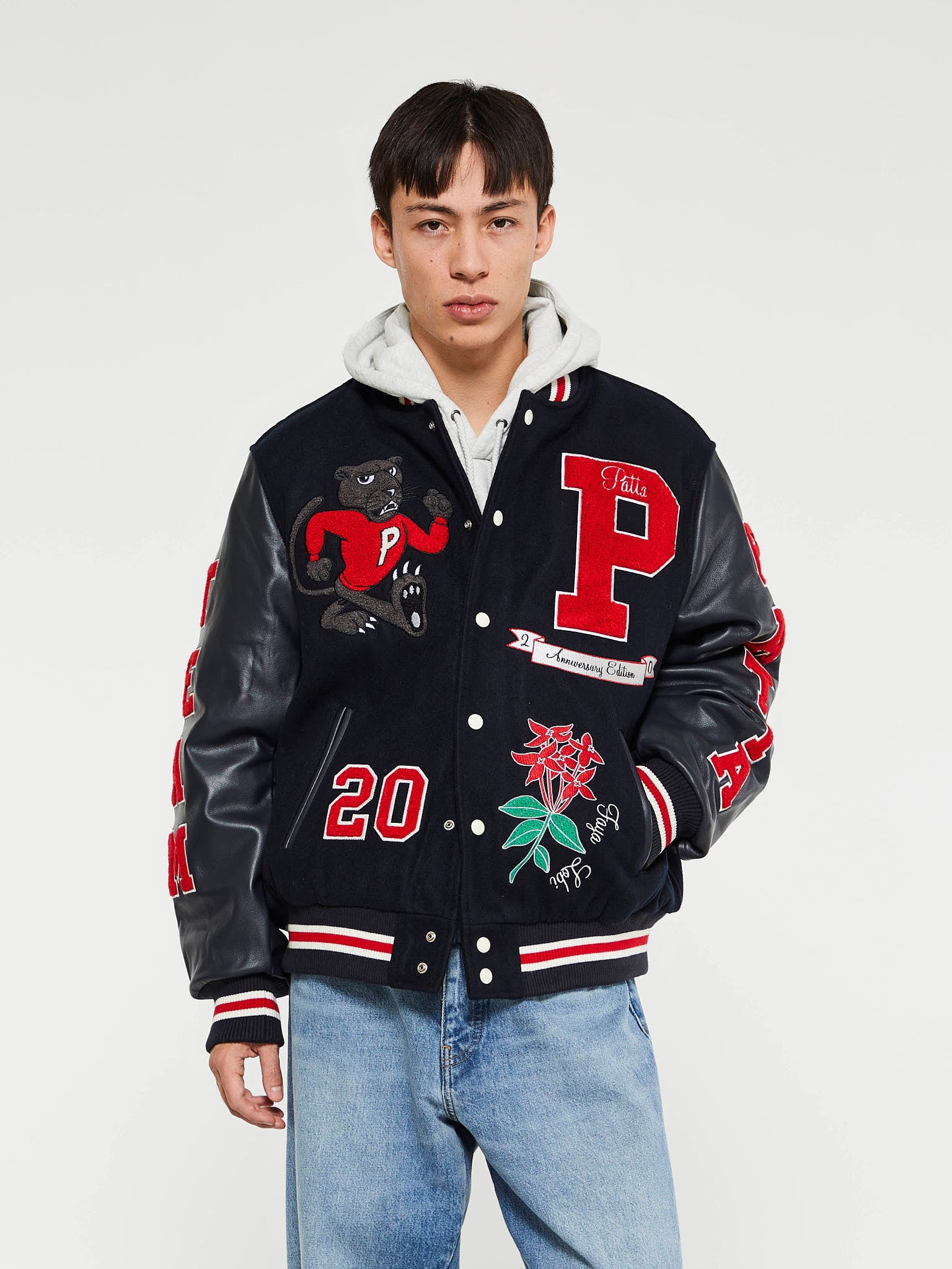 Patta - 20th Anniversary Varsity Jacket in Maritime Blue