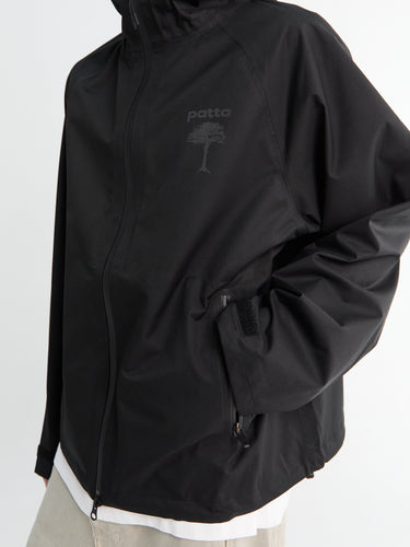 Patta - 3M Reflective Waterproof Rain Jacket in Black