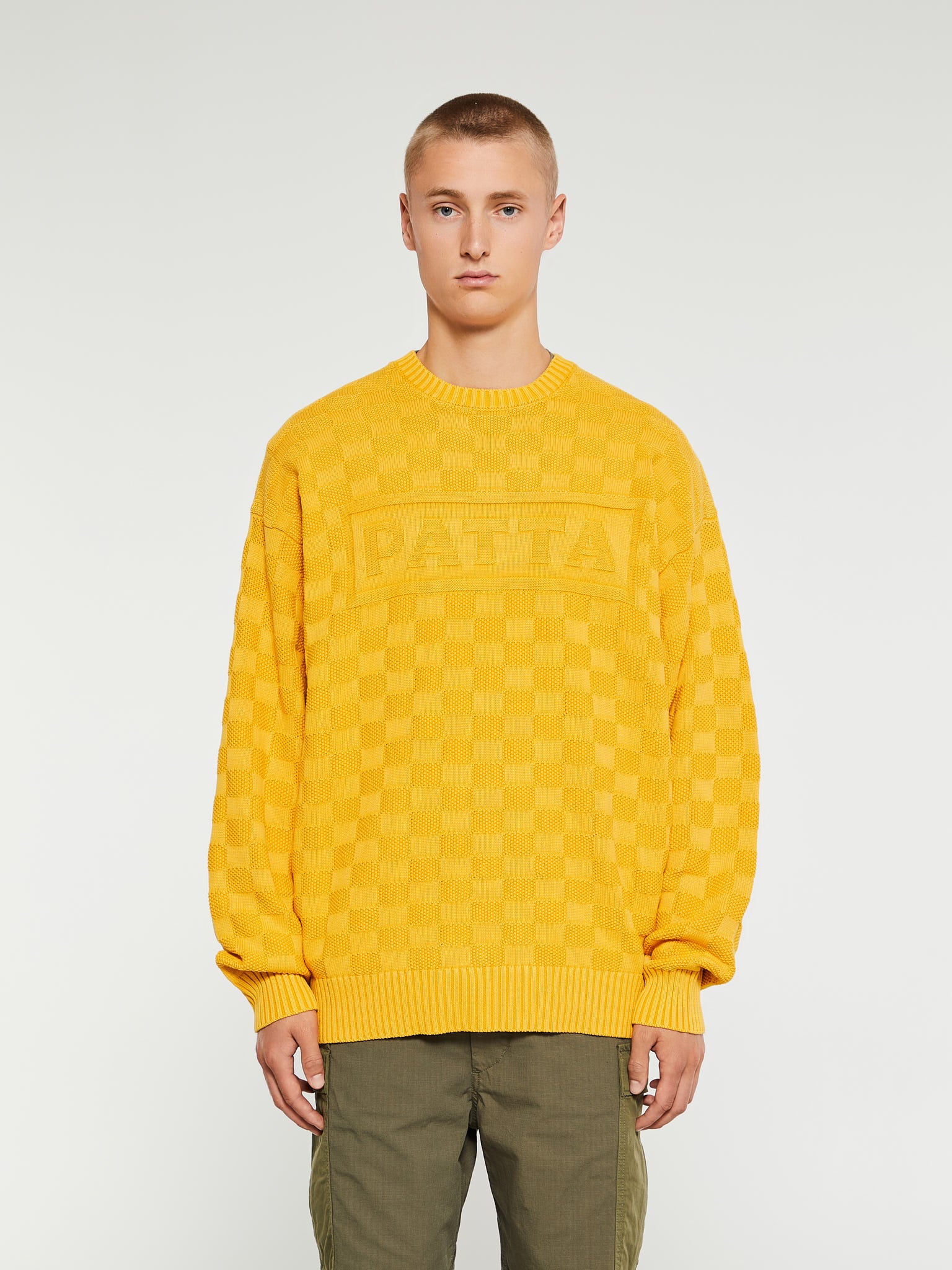 Patta - Purl Ribbed Sweater in Old Gold