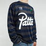 Patta - Striped Longsleeve Football Jersey in Forged Iron