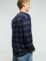 Patta - Striped Longsleeve Football Jersey in Forged Iron