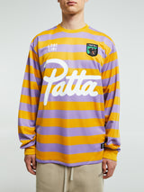 Patta - Striped Longsleeve Football Jersey in Chalk Violet