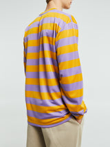Patta - Striped Longsleeve Football Jersey in Chalk Violet