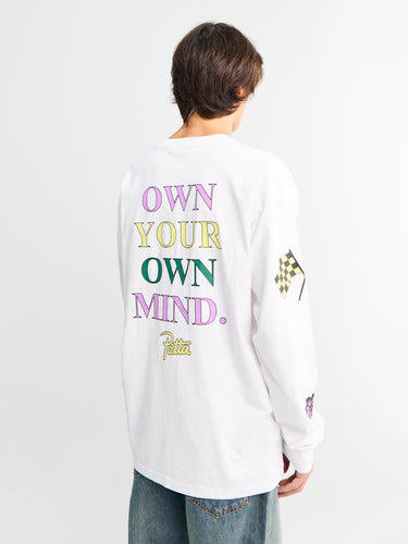 Patta - Own Your Own Mind Long Sleeve T-Shirt in White