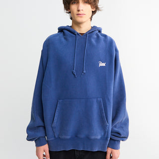 Patta - Classic Acid Washed Hooded Sweater in Estate Blue