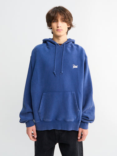 Patta - Classic Acid Washed Hooded Sweater in Estate Blue