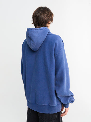 Patta - Classic Acid Washed Hooded Sweater in Estate Blue