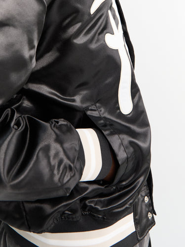Patta - Script Logo Stain Varsity Jacket in Black