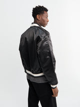 Patta - Script Logo Stain Varsity Jacket in Black