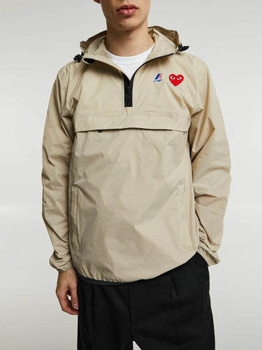 Comme des Garçons PLAY - CDG x K-Way Le Vrai 3.0 Leon Jacket in Beige