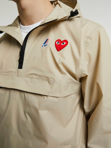 Comme des Garçons PLAY - CDG x K-Way Le Vrai 3.0 Leon Jacket in Beige