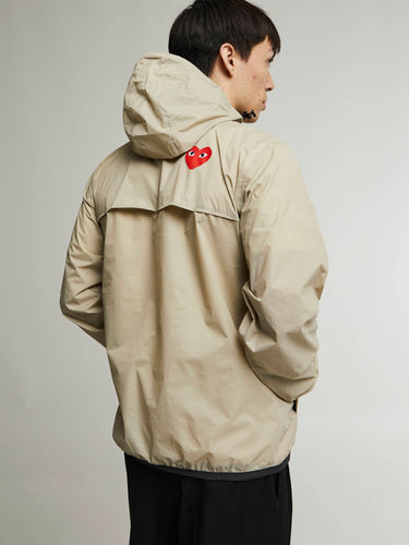 Comme des Garçons PLAY - CDG x K-Way Le Vrai 3.0 Leon Jacket in Beige
