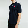 Comme des Garçons PLAY - Polo With Red Emblem in Navy