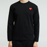 Comme des Garçons PLAY - Red Heart Longsleeved T-Shirt in Black