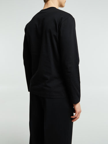Comme des Garçons PLAY - Red Heart Longsleeved T-Shirt in Black