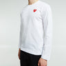 Comme des Garçons PLAY - T-Shirt With Red Emblem in White