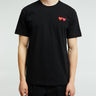 Comme des Garçons PLAY - T-Shirt With Double Burgundy Emblem in Black